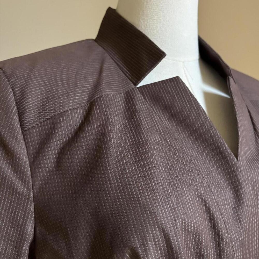 Pendleton Brown Jacket With White Pinstripes - image 3